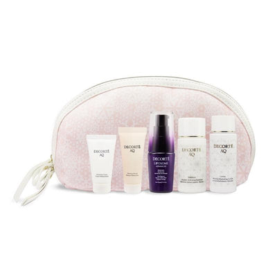 COSME DECORTE Liposome Advanced And AQ Comfort Travel 5pcs Set (With Pouch) (6 Items)