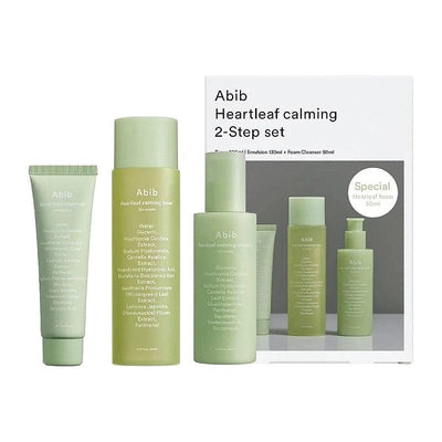 Abib ハートリーフ カーミング2ステップセット(トナー200ml+エマルジョン130ml+フォームクレンザー50ml)
