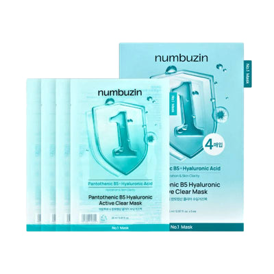 numbuzin No.1 Pantothenic B5 Hyaluronic Active Clear Mask 26ml x 4pcs