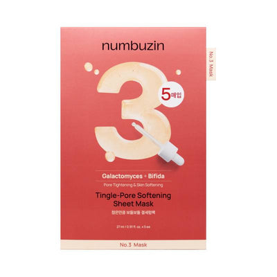 numbuzin No.3 Tingle-Pore Softening Sheet Mask 27ml x 5pcs