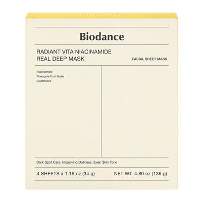 Biodance Radiant Vita Niacinamide Real Deep Mask 34g x 4