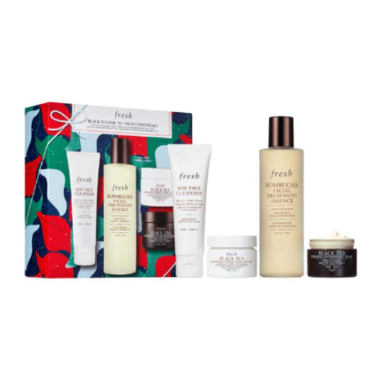 fresh Black Tea Day-To-Night Essentials (Cleanser 50ml + Essence 150ml + Mask 30ml x 2) - LMCHING Group Limited