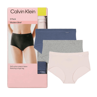 Calvin Klein Braguitas Modernas para Mujer (Tamaño S) 3 piezas