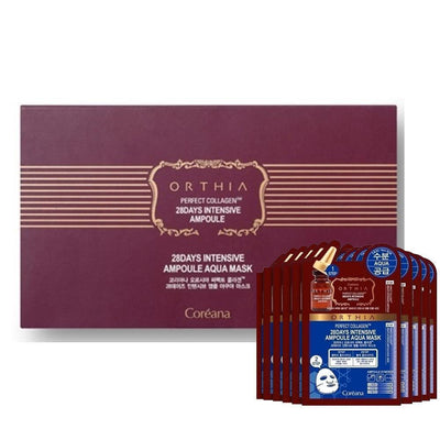 Ampolla Intensiva de Colágeno Perfecto ORTHIA 28 Días Mascarilla Aqua 25ml x 10.