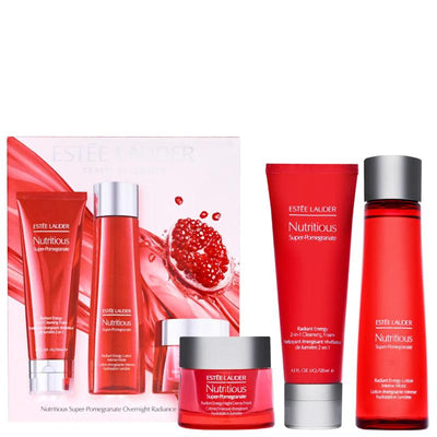 ESTEE LAUDER Nutritious Super-Pomegranate Overnight Radiance Collection (Cleansing Foam 125ml + Lotion 200ml + Creme Mask 50ml)