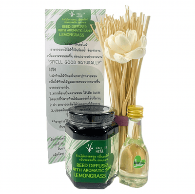 FALL IN HERB Reed Diffuser With Aromatic Sand (Lemongrass) 300ml + Refill 30ml