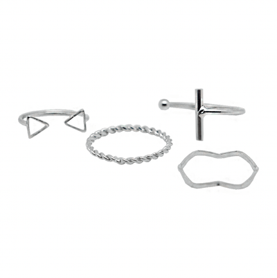 Fashionable Simple Rings Set (4 Items)