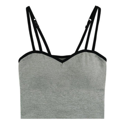 Grey Camisole Top (With Detachable Chest Pad) 1pc