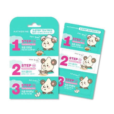 HATHERINE 3 Step Tea Tree Nose Pack Kit 6g x 6