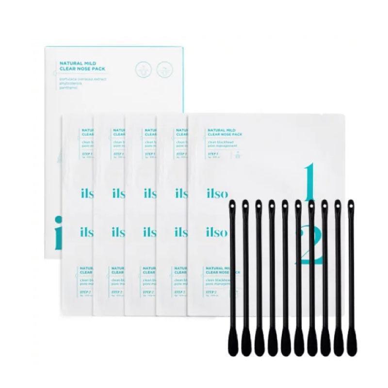 ilso Natural Mild Clear Nose Pack 5pc + Cotton Swab 10pcs