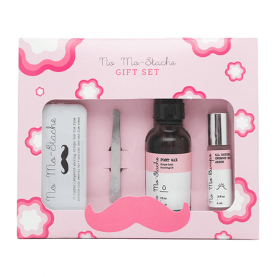 No Mo Stache USA Set regalo tiras depilatorias de cera calmantes para el labio superior (4 productos)
