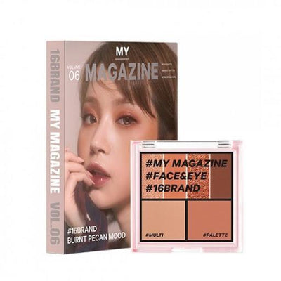 16 Brand Magazine One Step Styling Paleta de maquillaje (#06 tono nuez quemada) 1ud