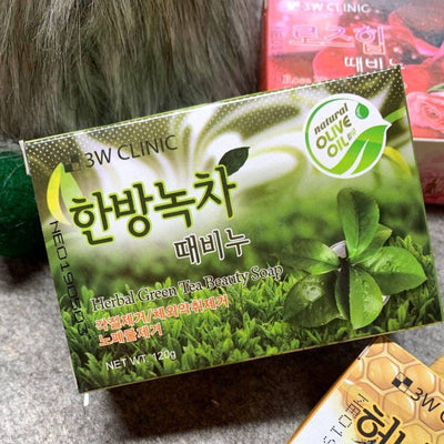3W CLINIC Herbal Green Tea Beauty Body Natural Skin Care Soap 120g - LMCHING Group Limited