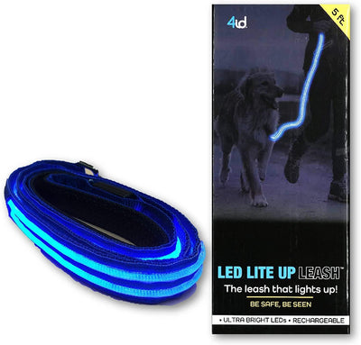 4id﻿ USA Weatherproof Ultra Bright LED Rechargeable Light Up Dog Leash 1pc