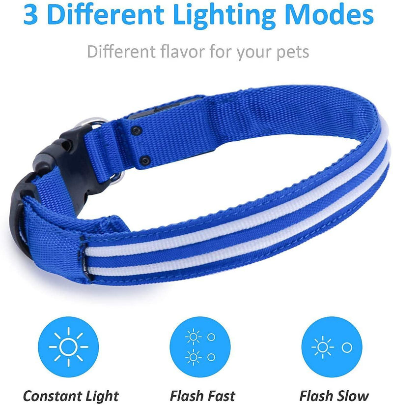 4id﻿ USA Weatherproof Ultra Bright LED Rechargeable Lite Up Dog Collar (Blue) 1pc - LMCHING Group Limited