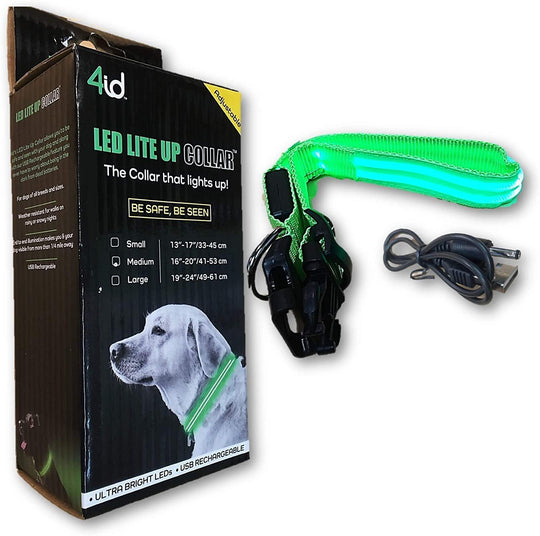 4id﻿ USA Weatherproof Ultra Bright LED Rechargeable Lite Up Dog Collar (Green) 1pc - LMCHING Group Limited