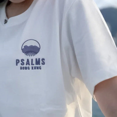 PSALMS Lion Rock Embroidered Tee (#Blue) 1pc