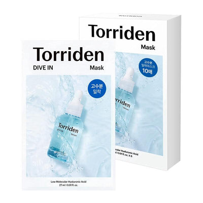 Torriden Dive-in Low-Molecular Hyaluronic Acid Facial Sheet Masks 27ml x 10
