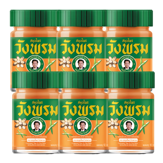 Wang Prom Thai Bálsamo Herbal Laranja de Massagem (Aliviar Dores Musculares) 50g