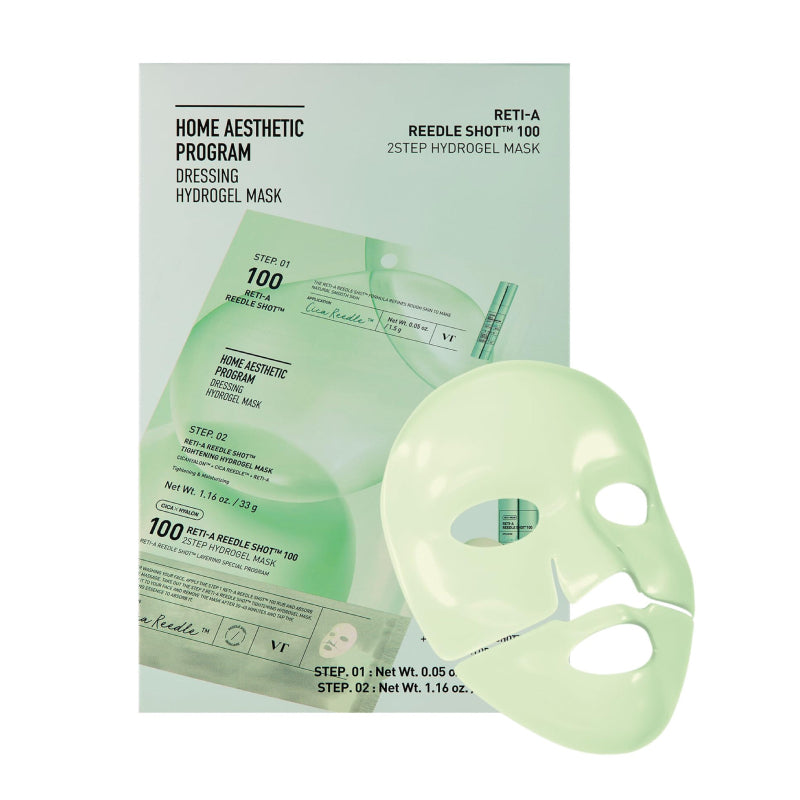 VT Cosmetics Reti-A Reedle Shot 100hL 2STEP Máscara Hidrogel 34.5g x 4 unidades