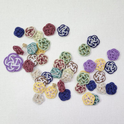 Chasu Sewing Mizuhiki Plum Knot With Cotton Beads (4 Color) 1 Pair