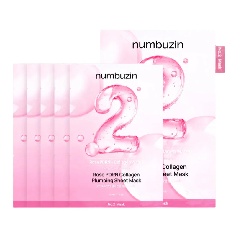 numbuzin No.2 Rose PDRN Collagen Plumping Mask 33ml x 5pcs