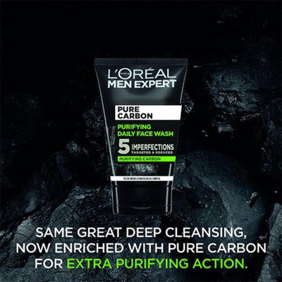L'OREAL PARIS เมน เอ็กซ์เพิร์ท เพียวคาร์บอนเพียวริฟายอิ้งเดลี่เฟซวอช 100มล