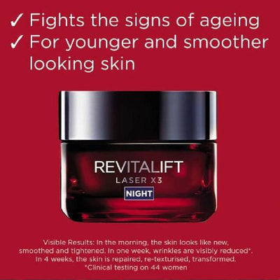 L'Oreal Paris Revitalift Laser X3 Anti-Aging Night Cream Mask 50ml - LMCHING Group Limited