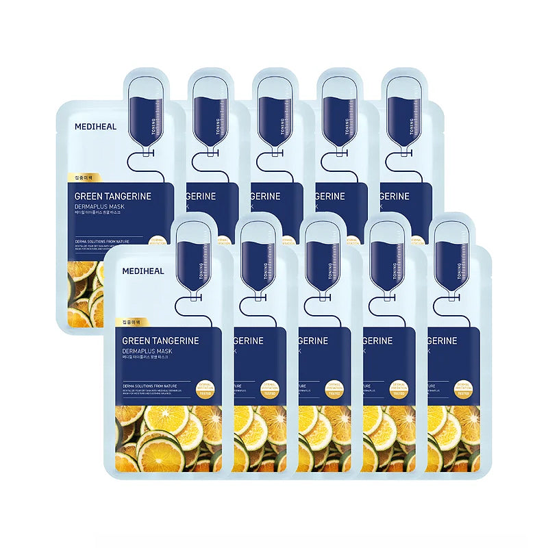 MEDIHEAL Dermaplus Green Tangerine Mask 22ml x 10pcs