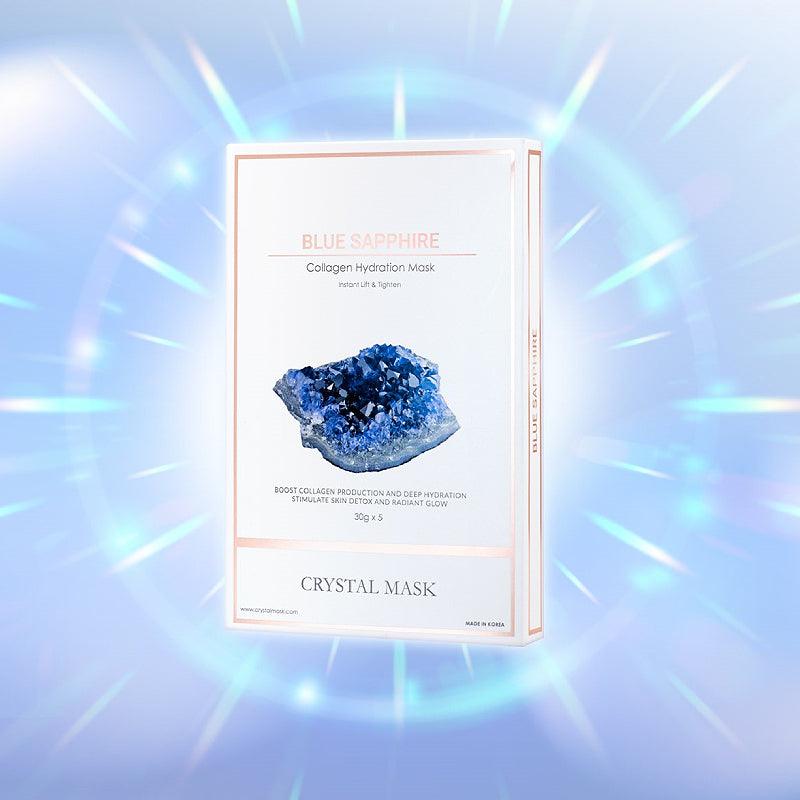 CRYSTAL MASK हाइड्रो-टाइटनिंग 600 सेकंड ब्लू सैफायर कोलेजन हाइड्रेशन मास्क 30 ग्राम x 5