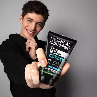 L'OREAL PARIS เมน เอ็กซ์เพิร์ท เดลี่ เฟส สครับ เพียวคาร์บอน แอนตี้ แบล็คเฮด 100มล