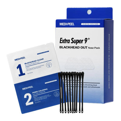 MEDIPEEL 韩国 Extra Super 9 Plus 去黑头鼻套装 (包 3g x 5 + 包 4g x 5 + 棉签 10支)