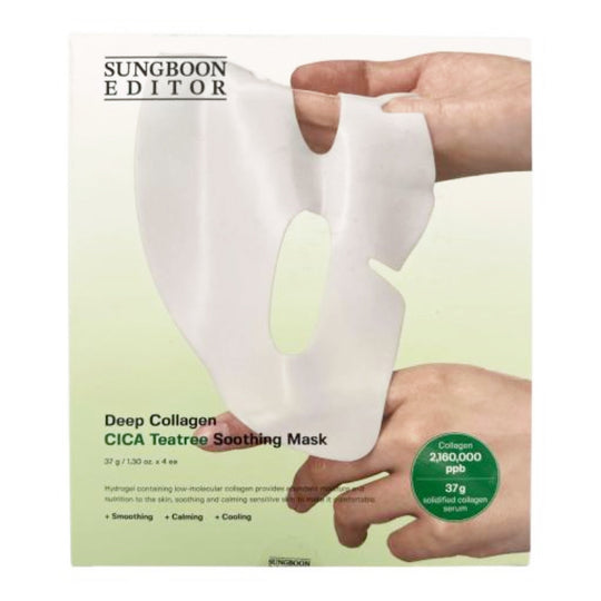 SUNGBOON EDITOR Mặt Nạ Làm Dịu Deep Collagen Cica Teatree Soothing Mask 37g x 4pcs