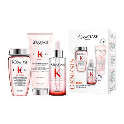 KERASTASE Set Rutin Anti Rontok Genesis 3 Langkah (Shampoo 250ml + Conditioner 200ml + Serum 90ml)
