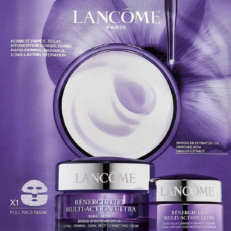 LANCOME 3pc Renergie Lift Multi-Action Ultra Skincare Set (Cream 30ml + Eye Cream 15ml + Mask Sheet 1pc) - LMCHING Group Limited