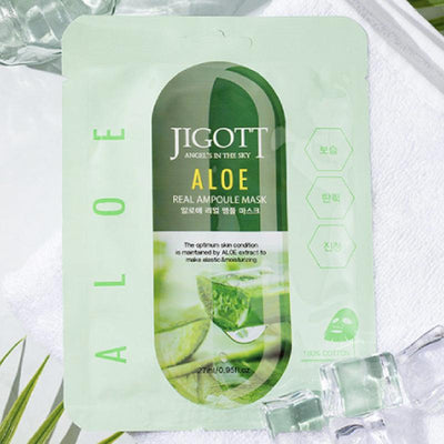 JIGOTT Aloe Real Ampoule Mask 27ml x 3 - LMCHING Group Limited