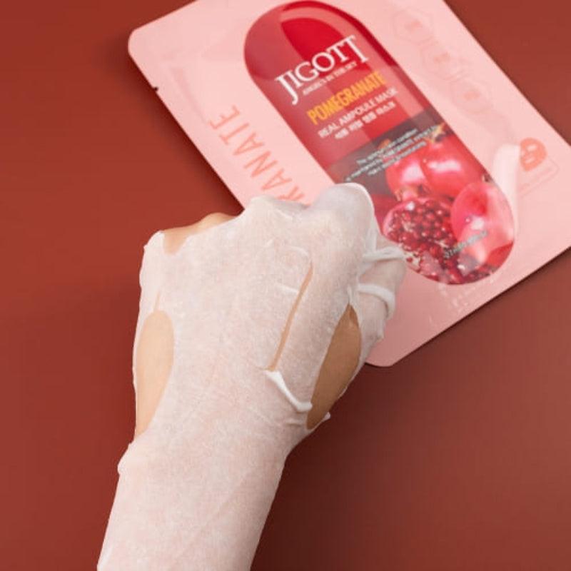 JIGOTT Pomegranate Real Ampoule Mask 27ml x 3 - LMCHING Group Limited