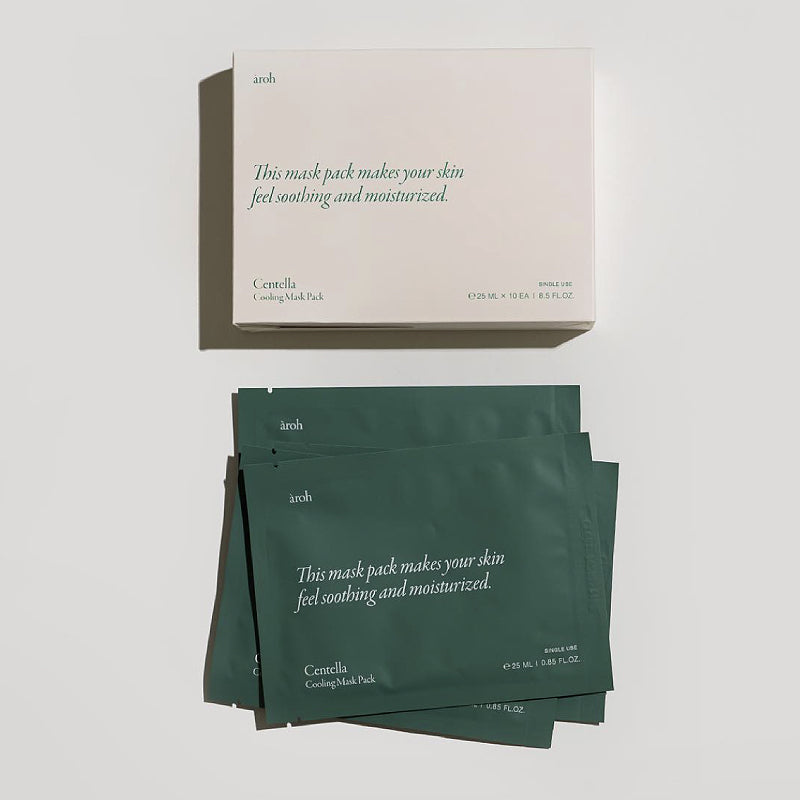 aroh Centella Kraut Kühlende Maske Packung (für Rötung Haut) 25ml x 10