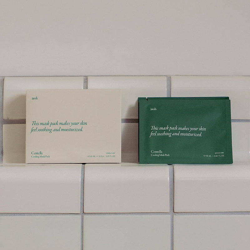 aroh Centella Kraut Kühlende Maske Packung (für Rötung Haut) 25ml x 10