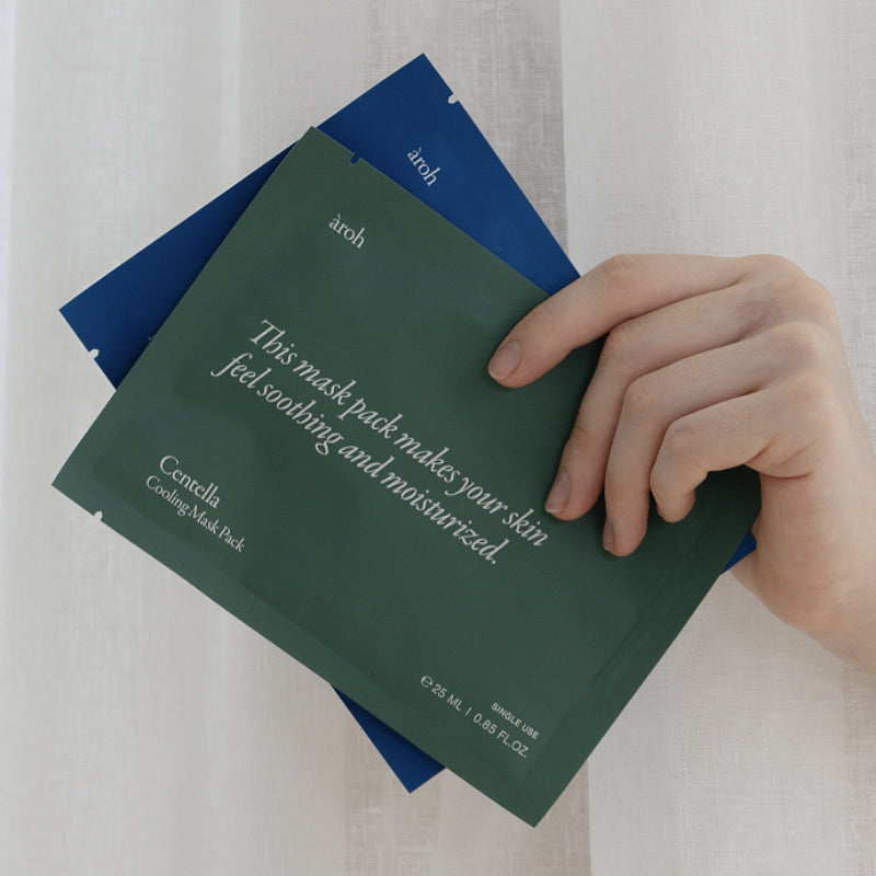 aroh Centella Kraut Kühlende Maske Packung (für Rötung Haut) 25ml x 10