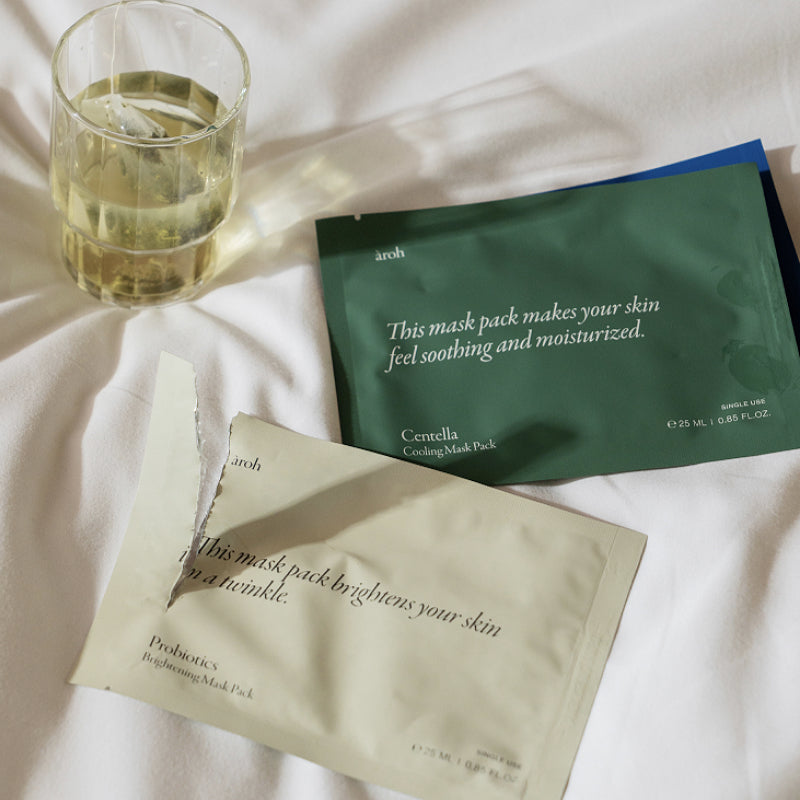aroh Centella Kraut Kühlende Maske Packung (für Rötung Haut) 25ml x 10