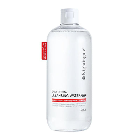 Nightingale Daily Derma Cleansing Water Deep 500ml + Cotton Pad 40pcs