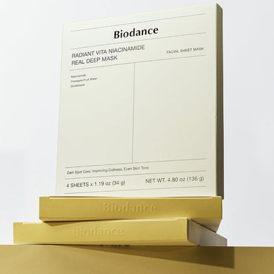Biodance ラディアント ヴィータ ナイアシンアミド リアル ディープ マスク 34g x 4枚