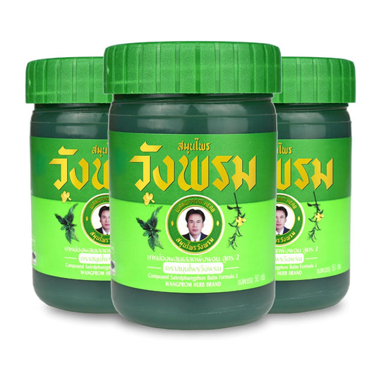 Wang Prom Thai Bálsamo Herbal Verde de Massagem (Anti-coceira para Picadas de Insetos) 50g
