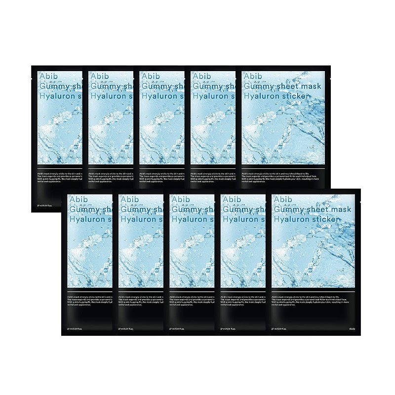 Abib Gummy Sheet Mask Hyaluron Sticker 27ml x 10