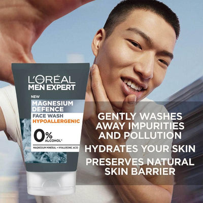 L'OREAL PARIS Men Expert Magnesium Defense Hypoallergenic Face Wash 100ml - LMCHING Group Limited