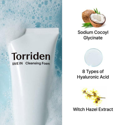Torriden DIVE-IN Low Molecular Hyaluronic Acid Cleansing Foam 150ml - LMCHING Group Limited