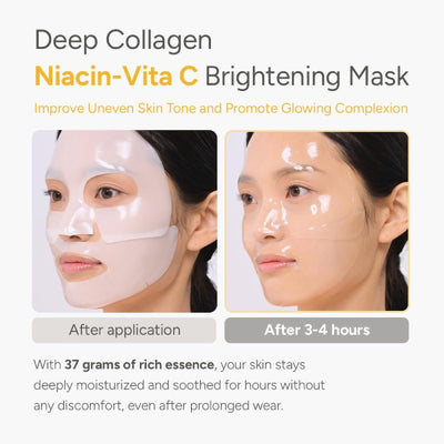 SUNGBOON EDITOR Mặt Nạ Dưỡng Trắng Deep Collagen Niacin-Vita C Brightening Mask 37g x 4pcs