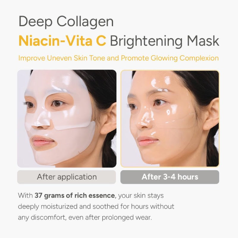 SUNGBOON EDITOR Mặt Nạ Dưỡng Trắng Deep Collagen Niacin-Vita C Brightening Mask 37g x 4pcs