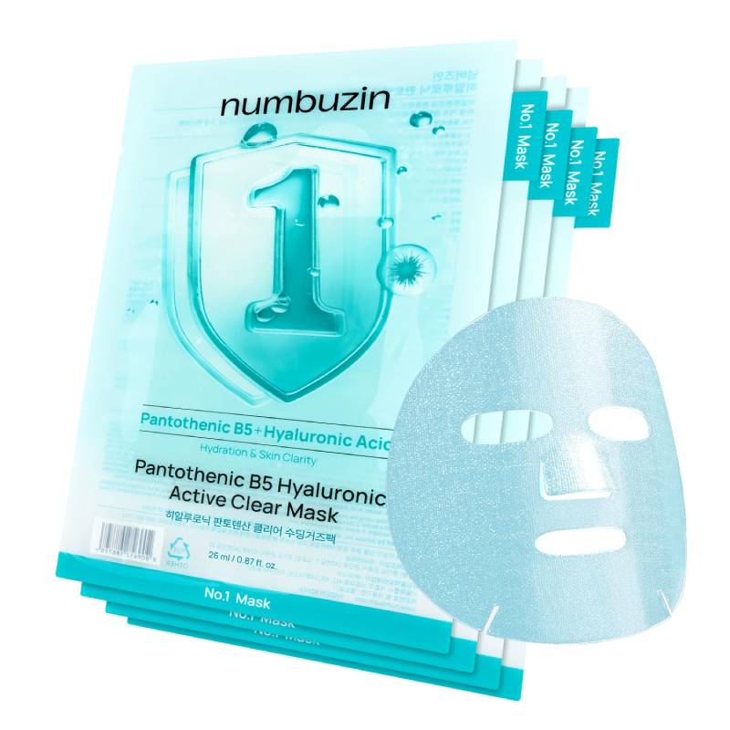 numbuzin No.1 Pantothenic B5 Hyaluronic Active Clear Mask 26ml x 4pcs